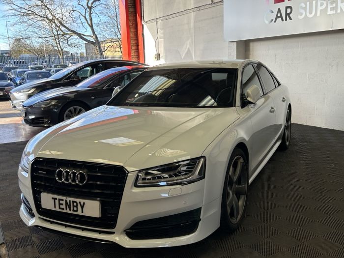 Audi A8 3.0 TDI V6 Black Edition Saloon 4dr Diesel Tiptronic quattro Euro 6 (s/s) (262 ps) Saloon Diesel WHITE