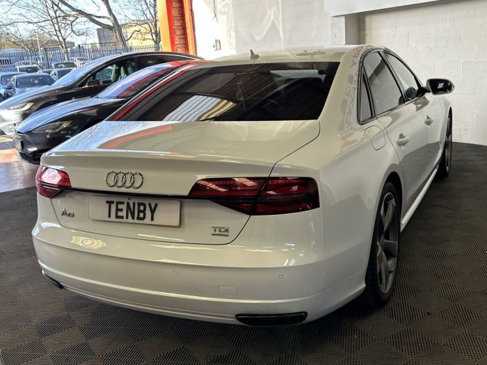 Audi A8 3.0 TDI V6 Black Edition Saloon 4dr Diesel Tiptronic quattro Euro 6 (s/s) (262 ps) Saloon Diesel WHITE