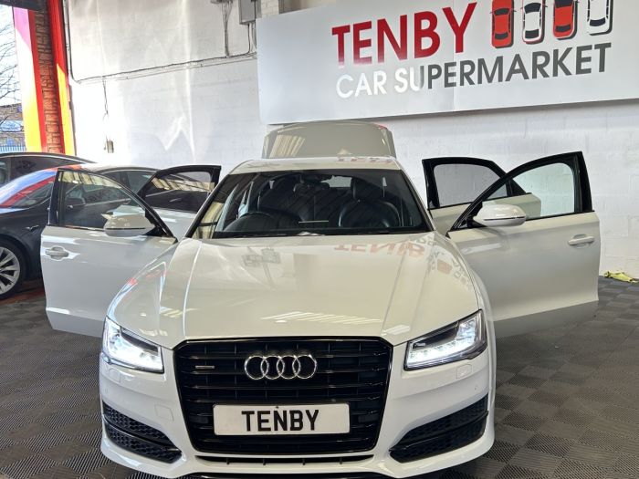 Audi A8 3.0 TDI V6 Black Edition Saloon 4dr Diesel Tiptronic quattro Euro 6 (s/s) (262 ps) Saloon Diesel WHITE