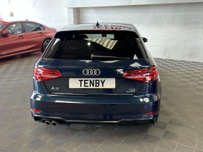 Audi A3 2.0 TDI Black Edition Sportback 5dr Diesel S Tronic quattro Euro 6 (s/s) (184 ps) Hatchback Diesel BLUE