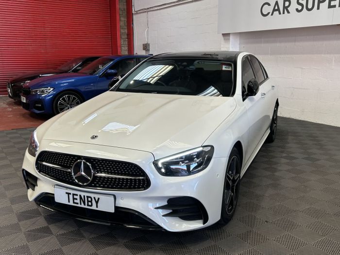 Mercedes-Benz E Class 2.0 E300e 13.5kWh AMG Line Night Edition (Premium Plus) Saloon 4dr Petrol Plug-in Hybrid G-Tronic+ Euro 6 (s/s) (320 ps) Saloon Hybrid WHITE