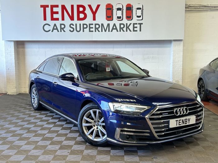 Audi A8 3.0 TFSI V6 55 Saloon 4dr Petrol Tiptronic quattro Euro 6 (s/s) LWB (340 ps) Saloon Petrol BLUE