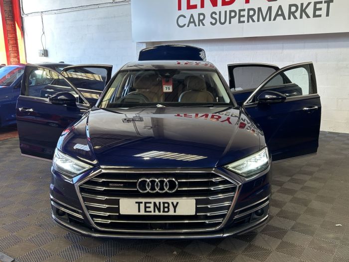 Audi A8 3.0 TFSI V6 55 Saloon 4dr Petrol Tiptronic quattro Euro 6 (s/s) LWB (340 ps) Saloon Petrol BLUE